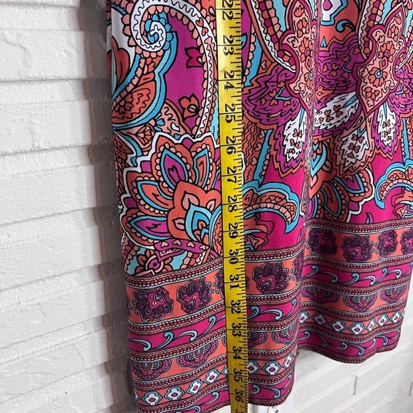 Tiana B Pink Colorful Geometric 3/4 sleeve Mini Dress, Women’s Size Medium - Picture 9 of 9